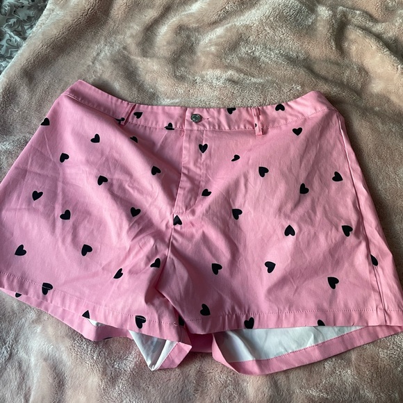 SHEIN pink shorts with black hearts - Picture 1 of 1